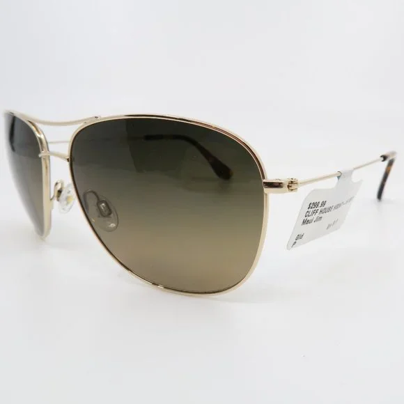 Maui Jim CLIFF HOUSE MJ 247-16 59 Gold/Bronze Polarized New Aviator Sunglasses - Picture 4 of 7